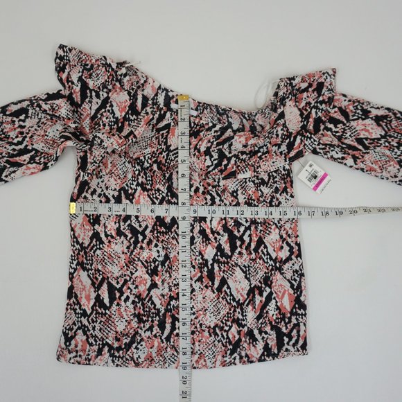Bar III Printed Ruffled One Shoulder Top XXS - Picture 5 of 5